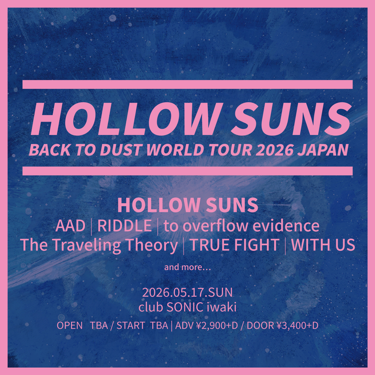 HOLLOW SUNS 
"BACK TO DUST WORLD TOUR 2026 JAPAN"